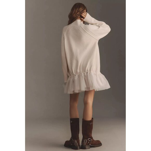 NWT Size 2X -Anthro Long-Sleeve Turtleneck Tulle Twofer Mini Dress (NWT US$ 228) - Picture 6 of 16